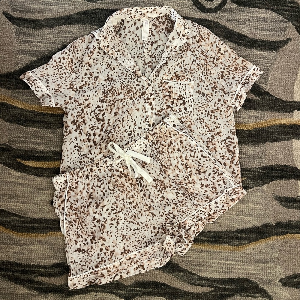 animal print pajama set
